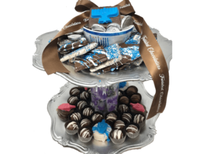 Chanukah Double Tier Custom Chocolate Truffle Gift Arrangement