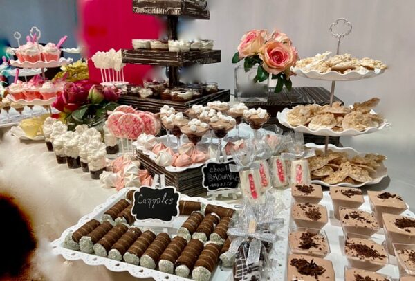 Pink Petit Four Dessert Table
