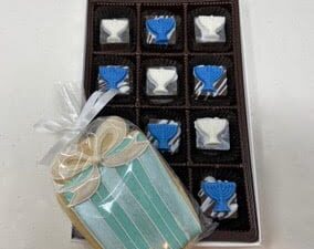 Menorah Truffle Chocolate Box & Custom Gift Cookie
