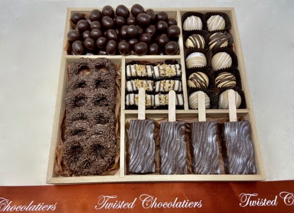 Caramel Nougat Squares & Bon Bon Wooden Gift Set