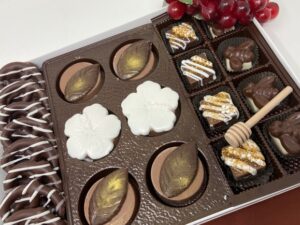 Chocolate Petit Four-Chocolate BonBon & Chocolate Dipped Pretzel Gift Box