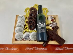 PURIM - Crown Jewels Chocolate Dipped Hamintahsin & Wine Gift Set